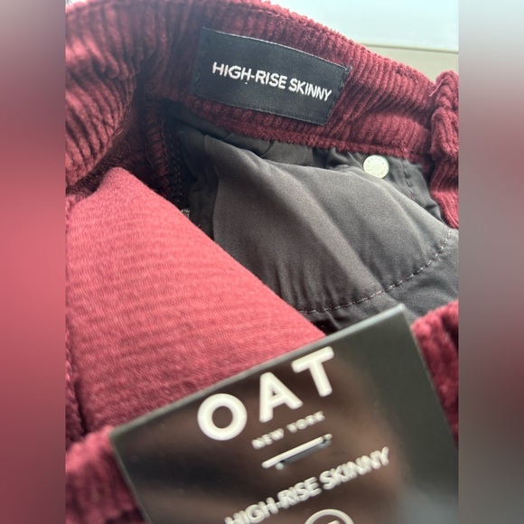 NWT Oat NY Burgundy Corduroy High Rise Skinny Jeans with Stretch size 25 - Picture 6 of 7
